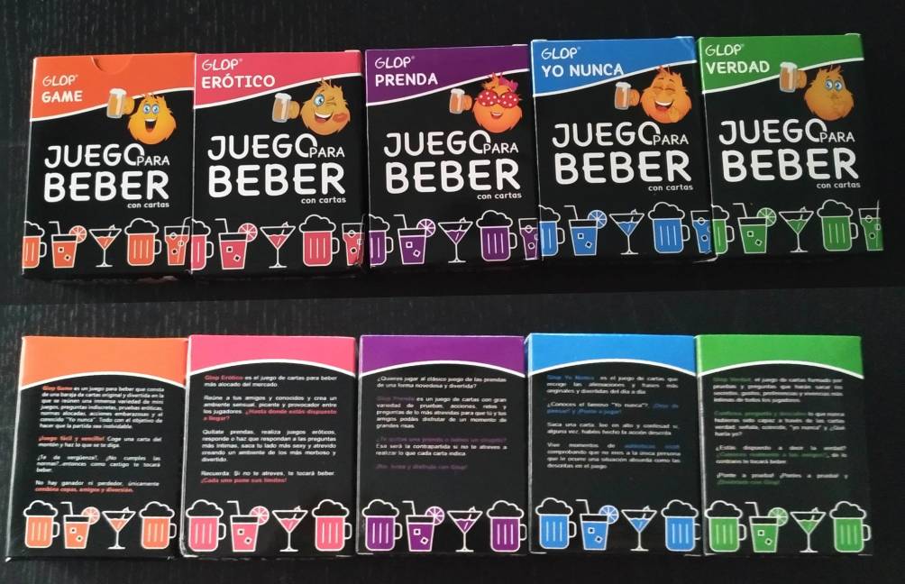 Buy Glop 500 Cartas - Posiblemente el Mejor Juegos de Mesa Adulto para Beber  - Juegos para Beber - Juegos de Cartas para Fiestas - Juegos de Mesa  Adultos - Regalos Originales